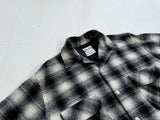 60s Vintage goldenLine Shadow Plaid Wool shirt Black&White M