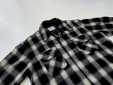 60s Vintage GoldenLine ShadowPlaid Wool L/S Shirt L Black&White