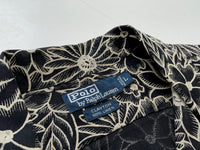 90s Vintage Polo RalphLauren CLAYTON “BlackFlower”Shirt L Black