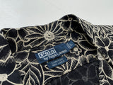 90s Vintage Polo RalphLauren CLAYTON “BlackFlower”Shirt L Black