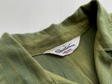 50s Vintage Sportsman Rayon ShadowPlaid Striped Shirt L Khaki&Green