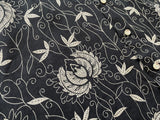90s Vintage Polo RalphLauren CLAYTON Flower&Leaf 100%Linen Shirt L Black