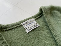 60s Sears Mohair Cardigan L SilverGreen