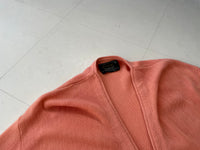 70s CAMPUS Acrylic Cardigan XL SalmonPink