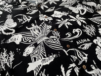 90s Vintage RalphLauren Rayon “Black Hawaiian” Shirt M Black