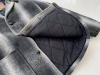 90s SANTAFE TRAIL ShadowPlaid Wool Jacket M Black&White