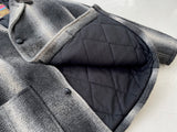 90s SANTAFE TRAIL ShadowPlaid Wool Jacket M Black&White
