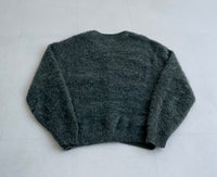 60s Vintage BRENT Mohair Cardigan SageGreen&White L