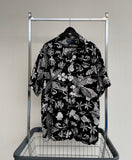 90s Vintage RalphLauren Hawaiian OpenCollar Shirt XXL Black&White