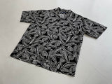 90s RalphLauren “Leaf” Rayon Shirt L Black