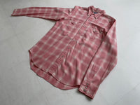 90s Vintage Polo RalphLauren Rayon ShadowPlaid Western Shirt M Pink