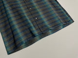 50s vintage VAV HEUSEN Ombre Opencollar rayonshirt GrayXBlue M