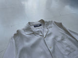 90s Polo RalphLauren Silk&Linen L/S Shirt M White