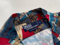 90s Vintage Polo RalphLauren “Hotel”Opencollar Rayon Shirt L