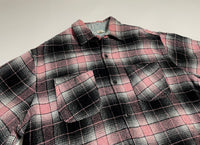 70s Vintage Fruit of the Loom Ombre Wool shirt Black&Pink L