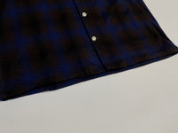 60s vintage golden line Ombre Wool Opencollar shirt Blue&Brown M
