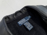 90s Polo RalphLauren Leather CarCoat M Black