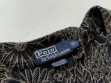 90s Vintage Polo RalphLauren BlackFlower Polo shirt XL Black