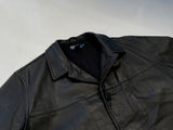 90s RalphLauren Leather CarCoat L Black