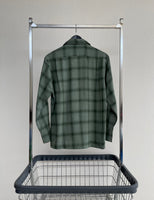 50s Vintage Deadstock Duke of Hollywood Rayon Shadow Plaid Loop shirt S Khaki