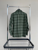 50s Vintage Deadstock Duke of Hollywood Rayon Shadow Plaid Loop shirt S Khaki