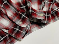 50s vintage BRENT Ombre check Opencollar shirt RedXBlackXWhite XL
