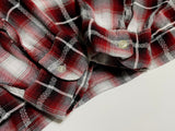50s vintage BRENT Ombre check Opencollar shirt RedXBlackXWhite XL