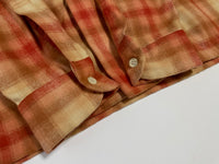 90s vintage Pendleton Ombre Wool Opencollar shirt Orange L